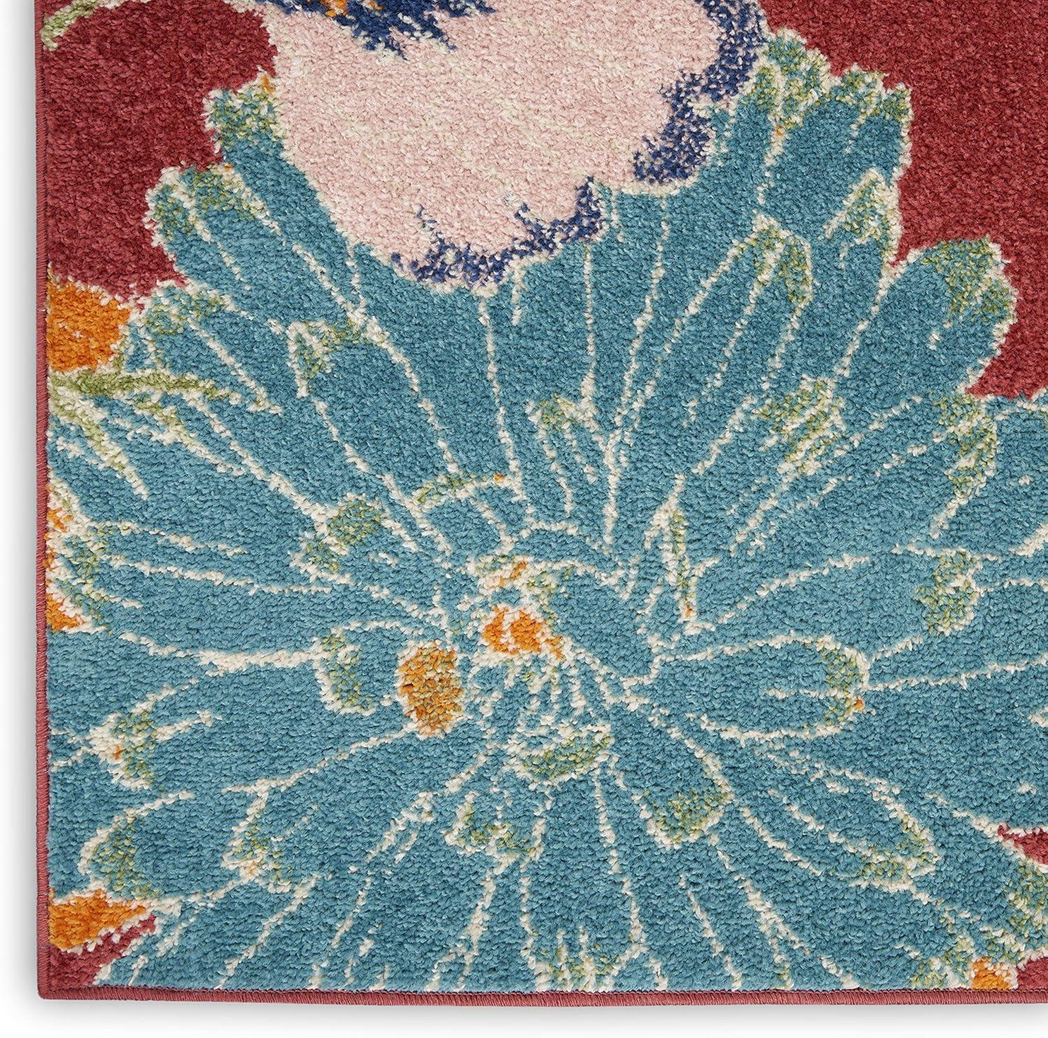 Botanical Bliss Red Multicolor Floral 8' x 10' Easy-Care Area Rug