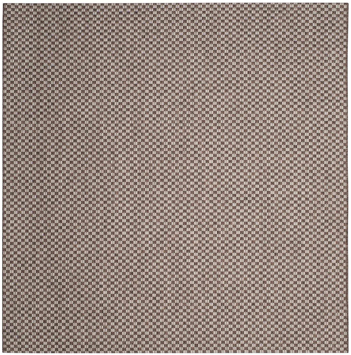 Courtyard CY8653 Power Loomed Indoor and Outdoor Area Rug - Light Brown/Light Grey - 5'3"x5'3" - Safavieh