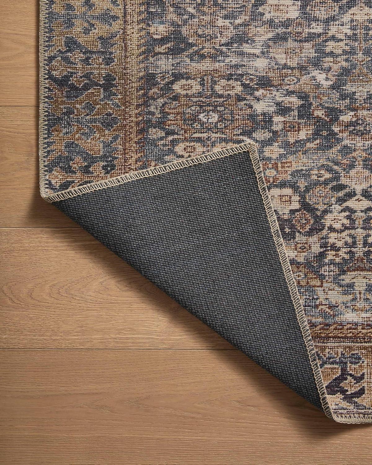 Georgie Denim and Spice Floral Wool Runner Rug