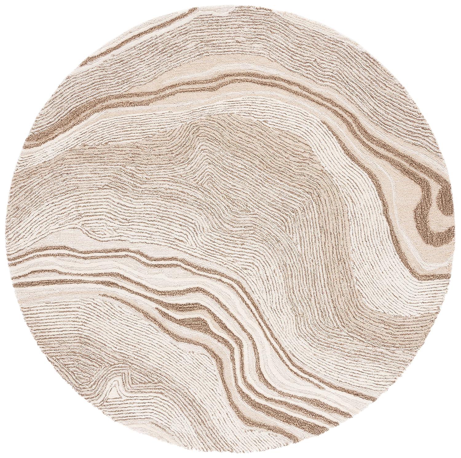 Fifth Avenue FTV121 Hand Tufted Indoor Area Rug - Beige/Ivory - 4' Round - Safavieh