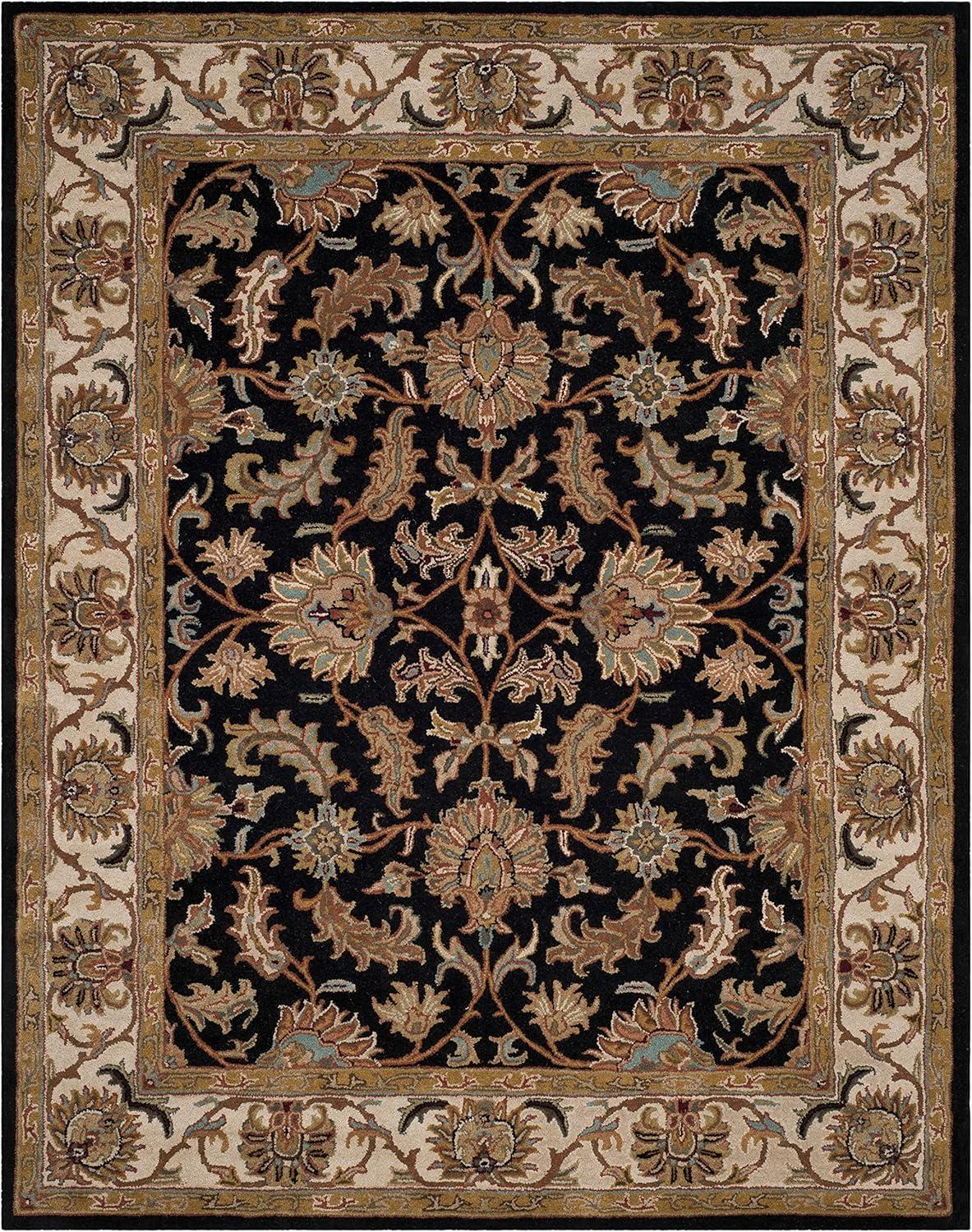 SAFAVIEH Heritage Valery Traditional Wool Area Rug, Black/Beige, 11' x 16'