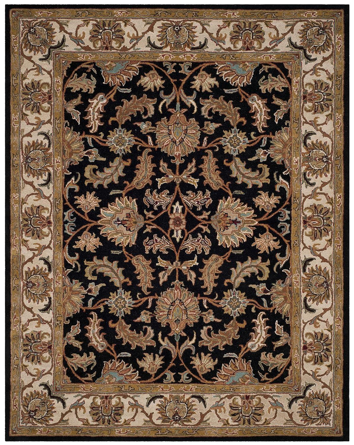 SAFAVIEH Heritage Valery Traditional Wool Area Rug, Black/Beige, 11' x 17'