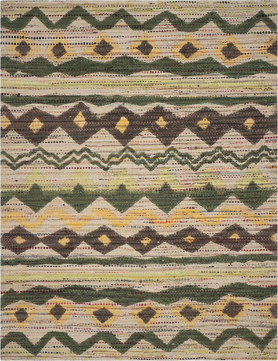 SAFAVIEH Cedar Brook Josephina Southwestern Cotton Area Rug, Green/Multi, 8' x 10'