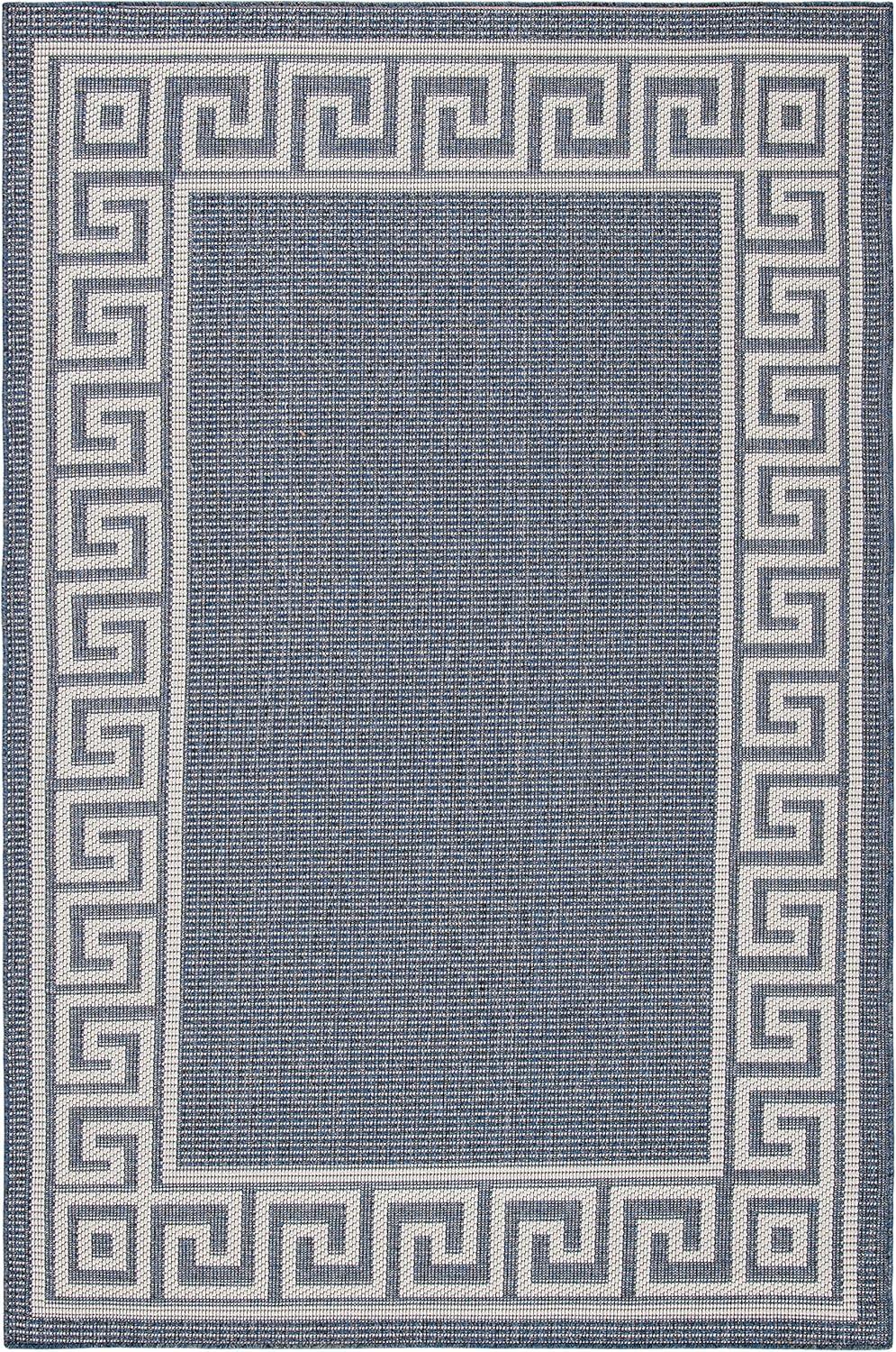 Bermuda BMU820 Power Loomed Indoor/Outdoor Area Rug - Dark Blue/Ivory - 6'7"x9'2" - Safavieh.