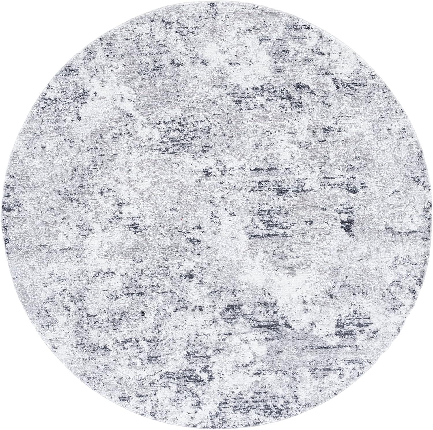 Amelia ALA705 Power Loomed Area Rug - Grey/Ivory - 6'7" round - Safavieh.
