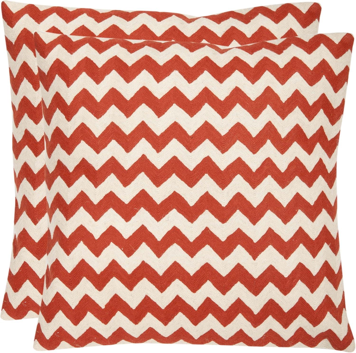Safavieh Embroidered Canvas Reversible Throw Pillow (Set of 2)
