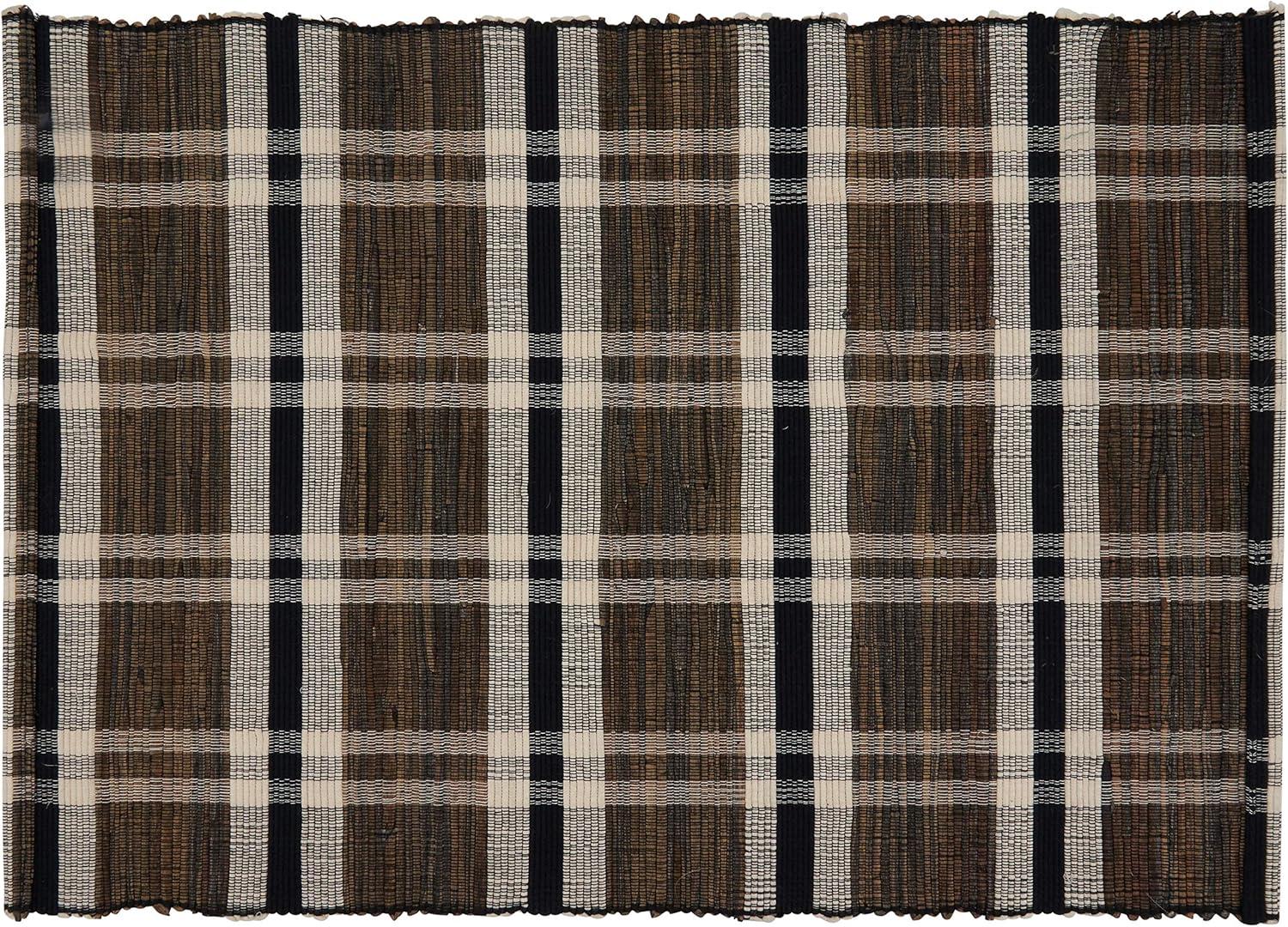 Saro Lifestyle Plaid Woven Water Hyacinth Placemat (Set of 4)