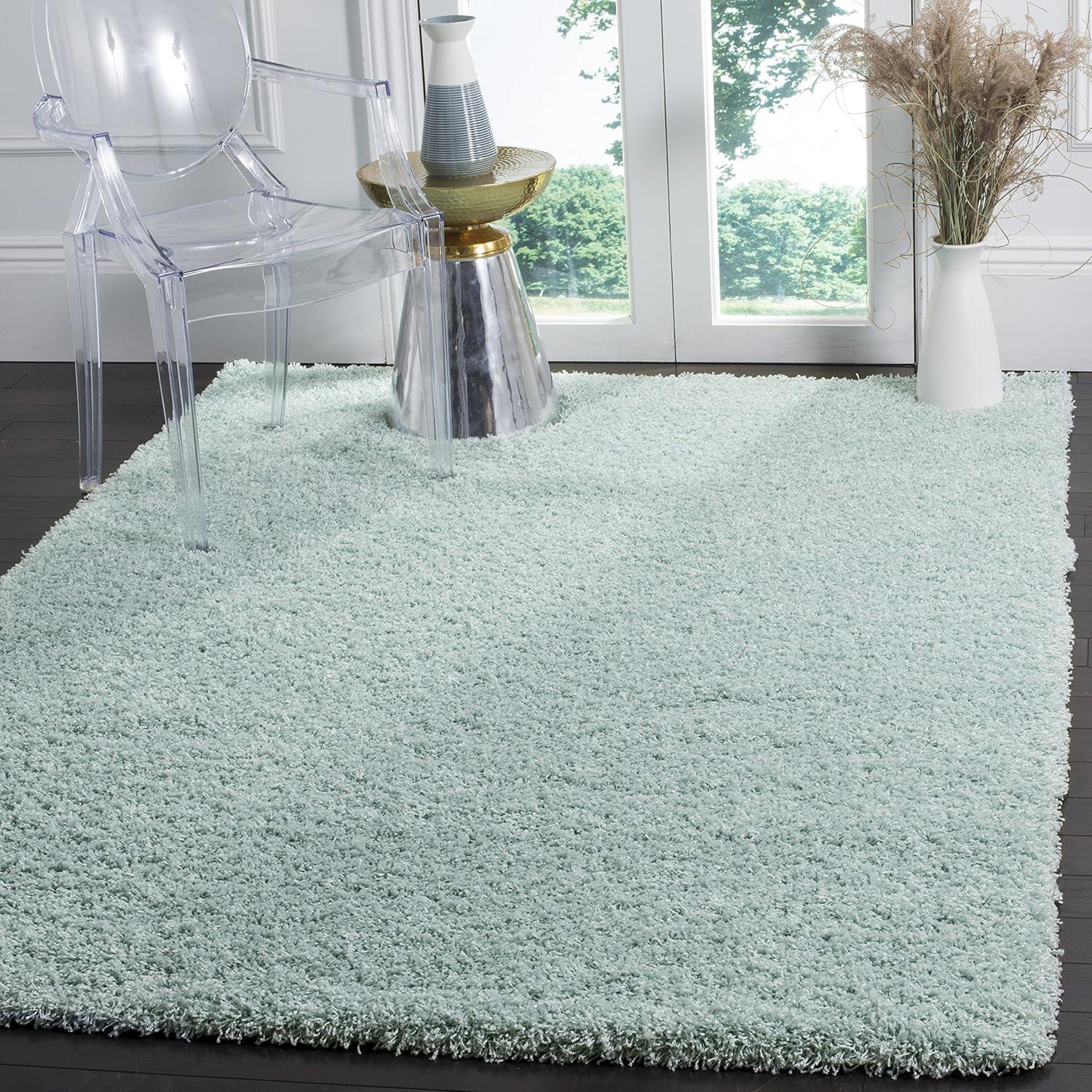 Laguna Shag SGL303 Power Loomed Indoor Area Rug - Light Blue - 6'7"x6'7" - Safavieh.