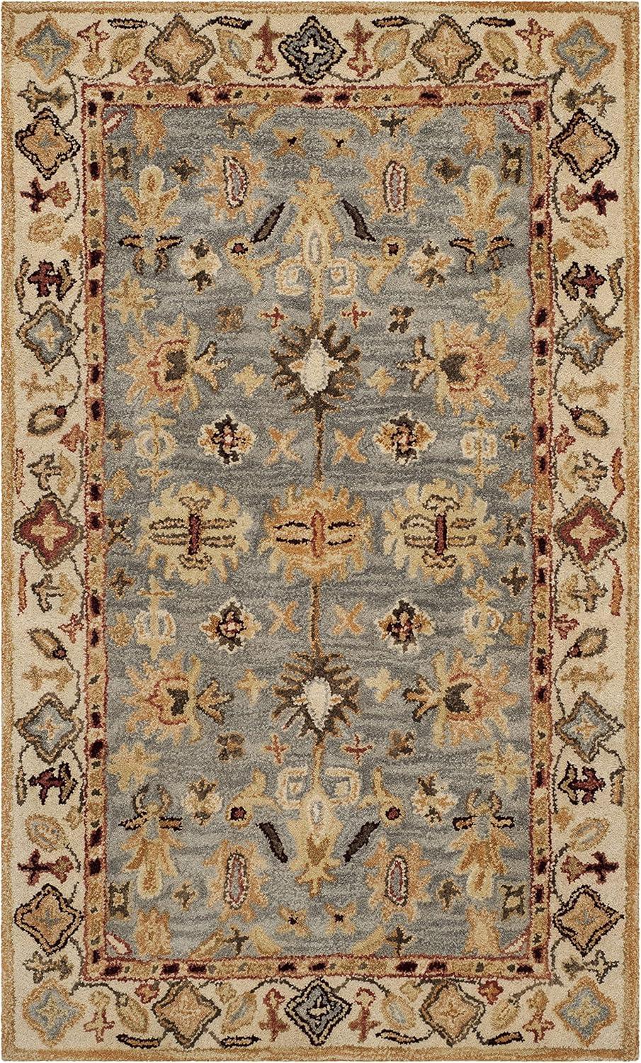 Antiquity AT847 Hand Tufted Area Rug - Blue/Ivory - 3'x5' - Safavieh.