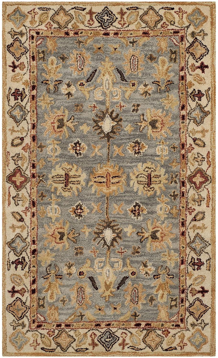 Antiquity AT847 Hand Tufted Area Rug - Blue/Ivory - 3'x5' - Safavieh.