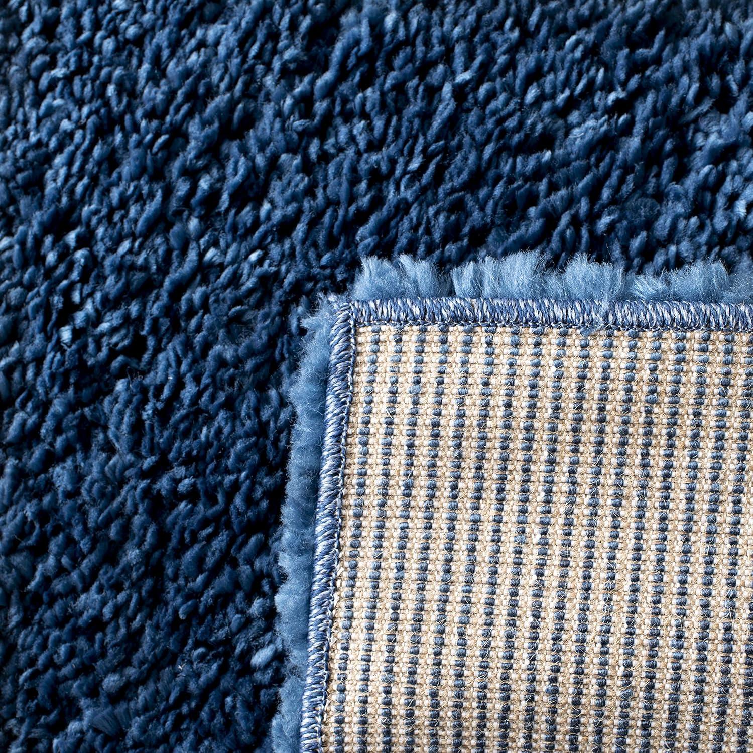 August Shag 900 AUG900 Power Loomed Indoor Area Rug - Navy - 5'3"x7'6" - Safavieh