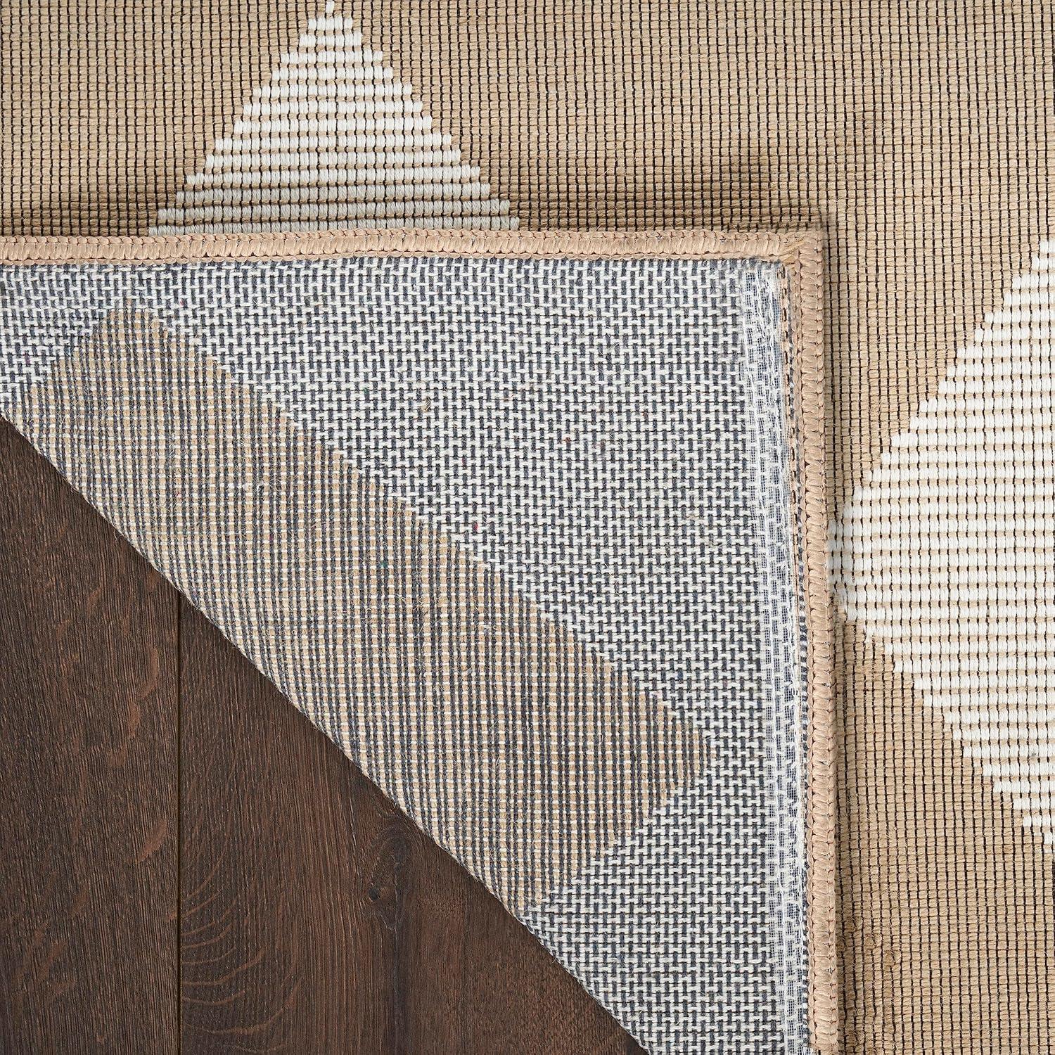 Nourison Washable Modern Jute Diamond Geometric Non-Skid Indoor Area Rug