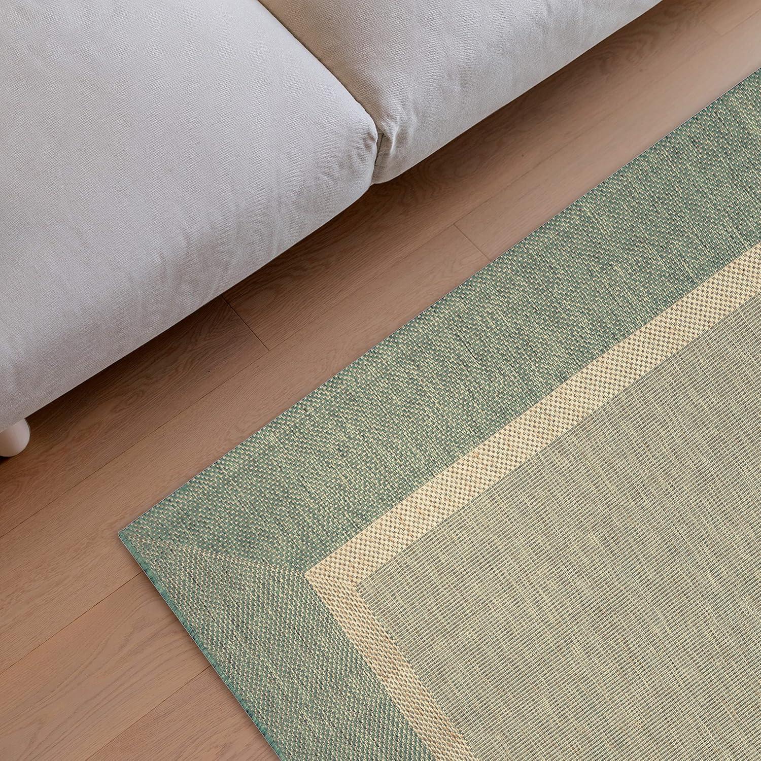 Couristan Recife Outdoor Area Rug - Stria Texture 2' X 3'7" Rectangle in Natural and Green Color, Hose Washable, Pet Friendly, Patio and Home Decor