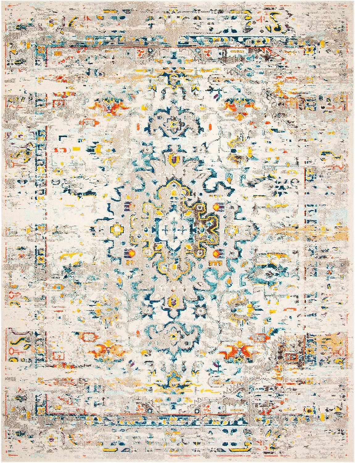 SAFAVIEH Madison Alys Vintage Traditional Area Rug, Cream/Blue, 12' x 18'