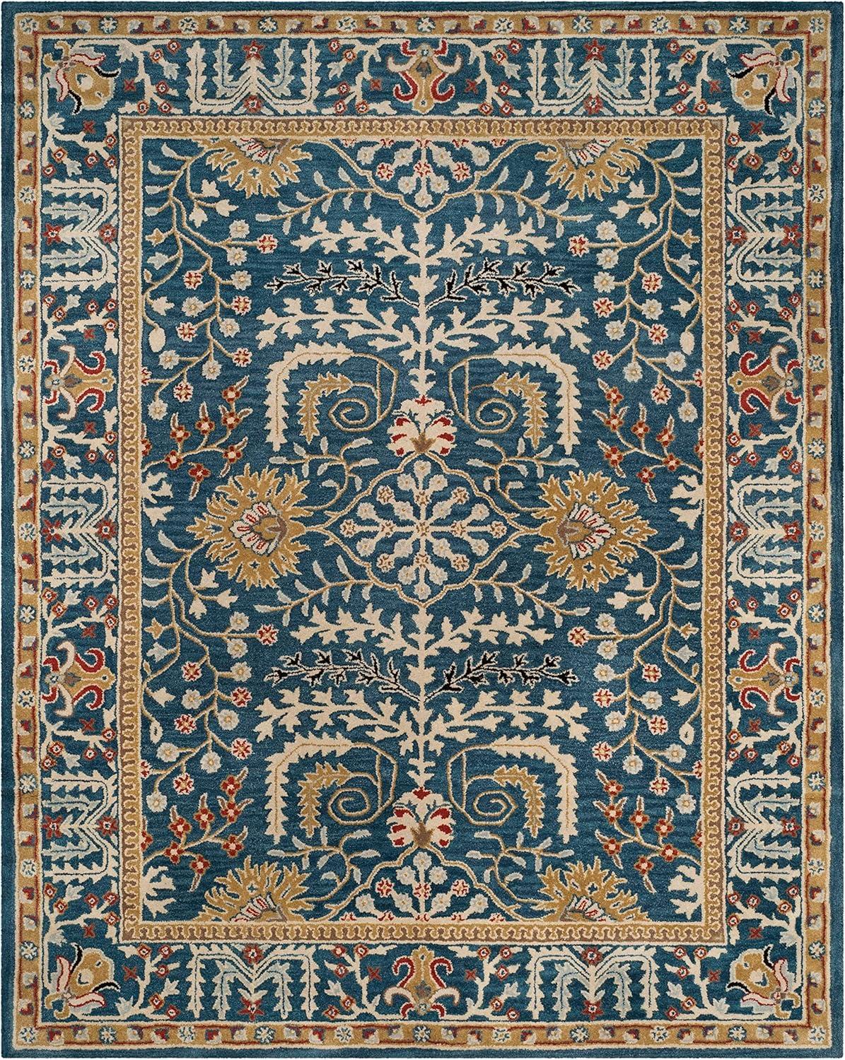 Antiquity AT64 Hand Tufted Runner Rug - Dark Blue/Multi - 2'3"x8' - Safavieh.