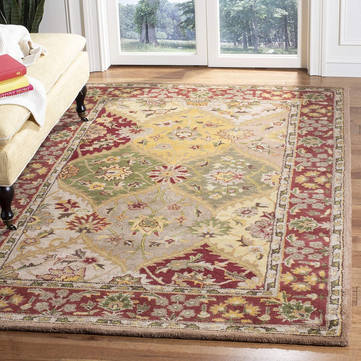 Heritage Multicolor Hand-Tufted Wool Rectangular Area Rug, 5' x 8'