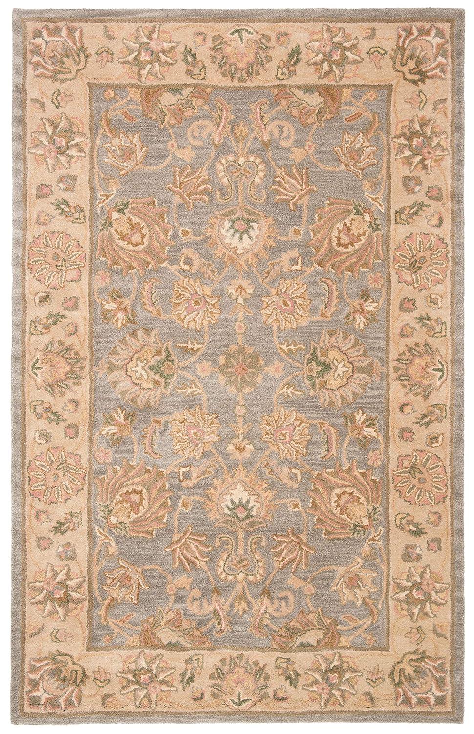 SAFAVIEH Heritage Collection 6' x 9' Blue / Beige HG343B Handmade Traditional Oriental Premium Wool Area Rug