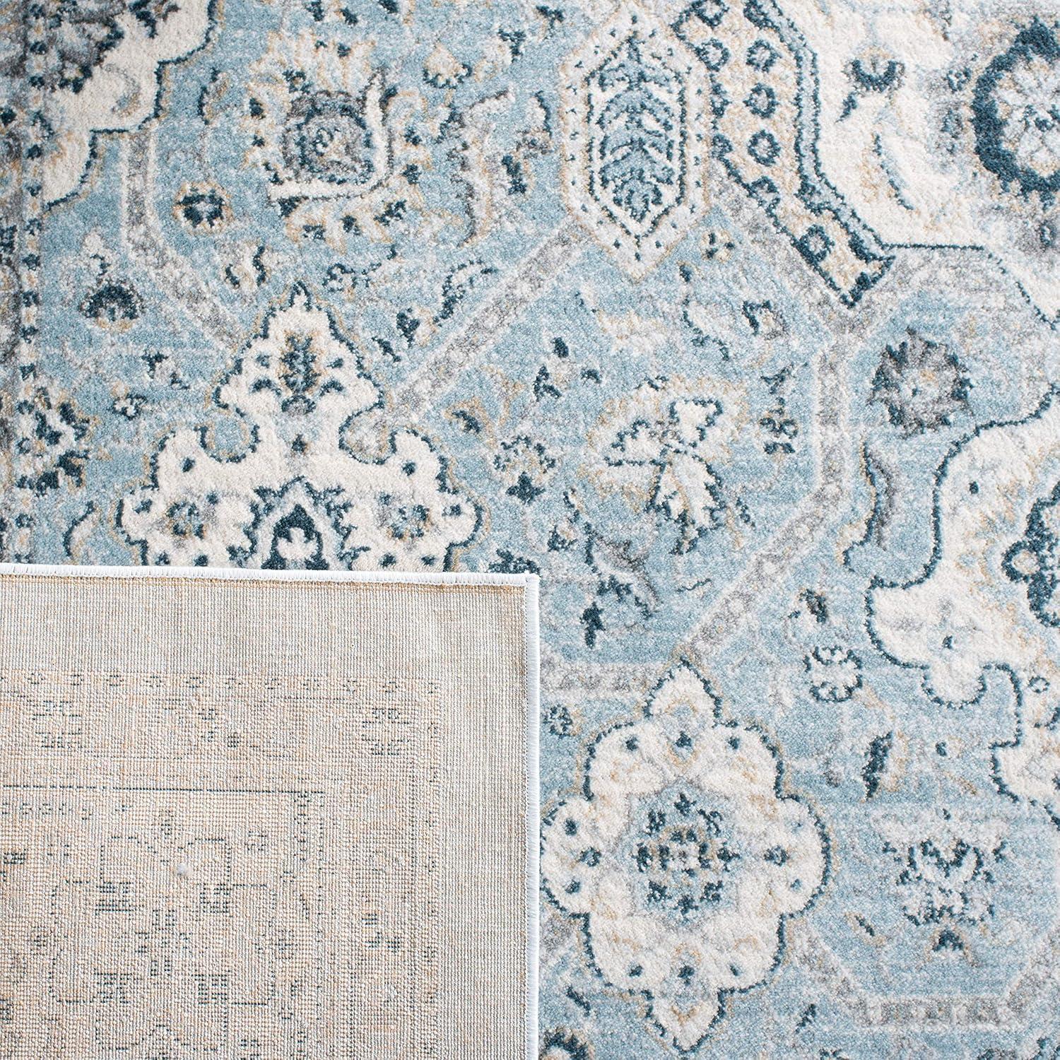 Isabella ISA916 Power Loomed Accent Rug - Blue/Creme - 2'2"x5' - Safavieh