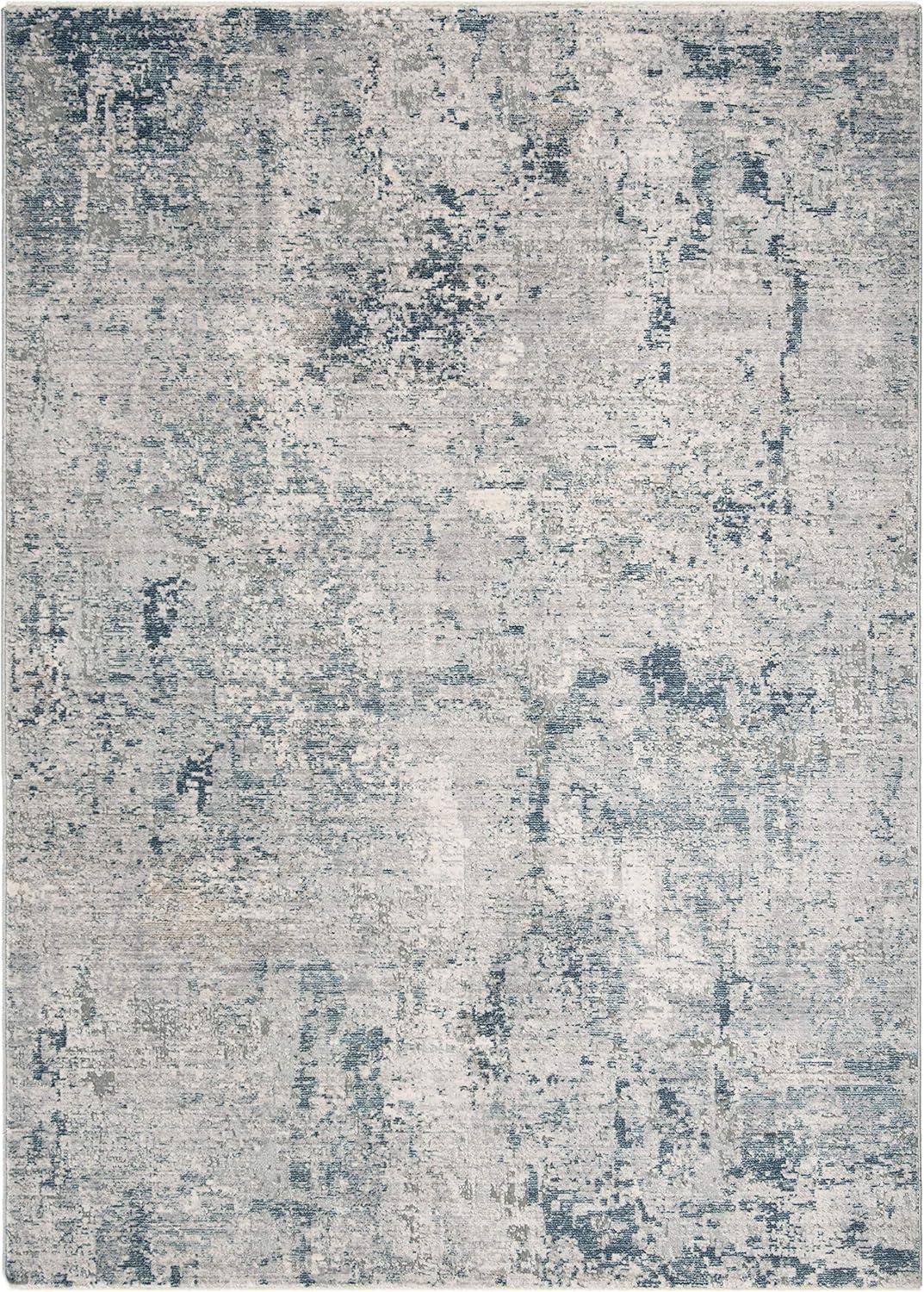 SAFAVIEH Winston Coretta Abstract Overdyed Polyester Area Rug, Grey/Blue, 4' x 6'