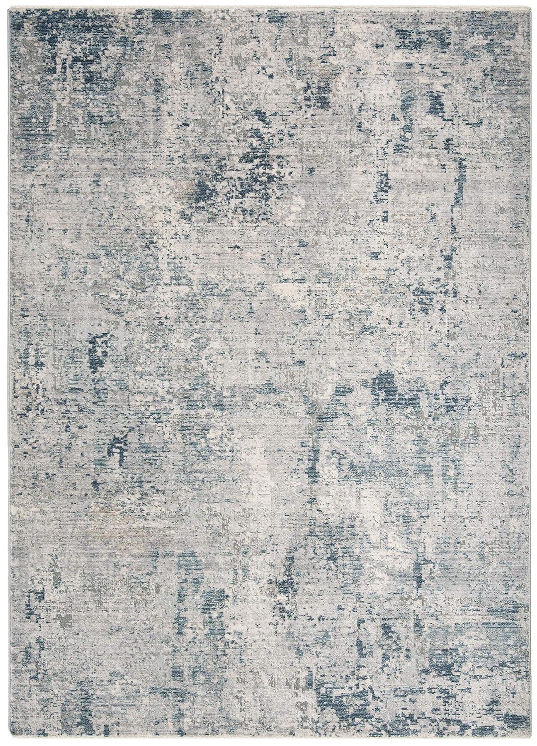 SAFAVIEH Winston Coretta Abstract Overdyed Polyester Area Rug, Grey/Blue, 4' x 6'