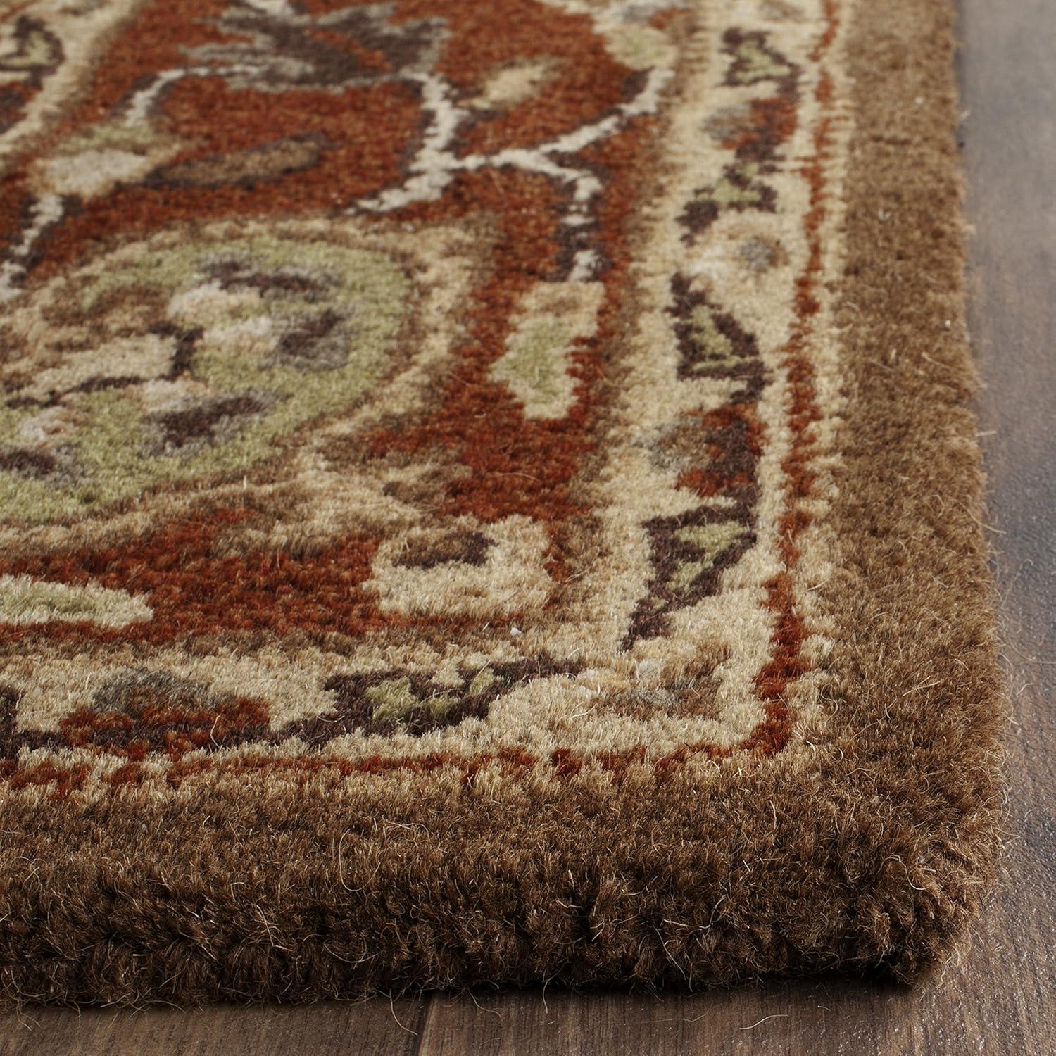 Heritage HG952 Hand Tufted Area Rug - Moss/Rust - 4'x4' - Safavieh.