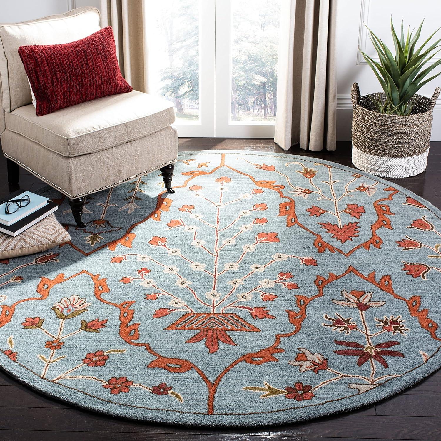 Wyndham WYD206 Power Loomed Area Rug - Blue/Rust - 8'9"x12' - Safavieh.