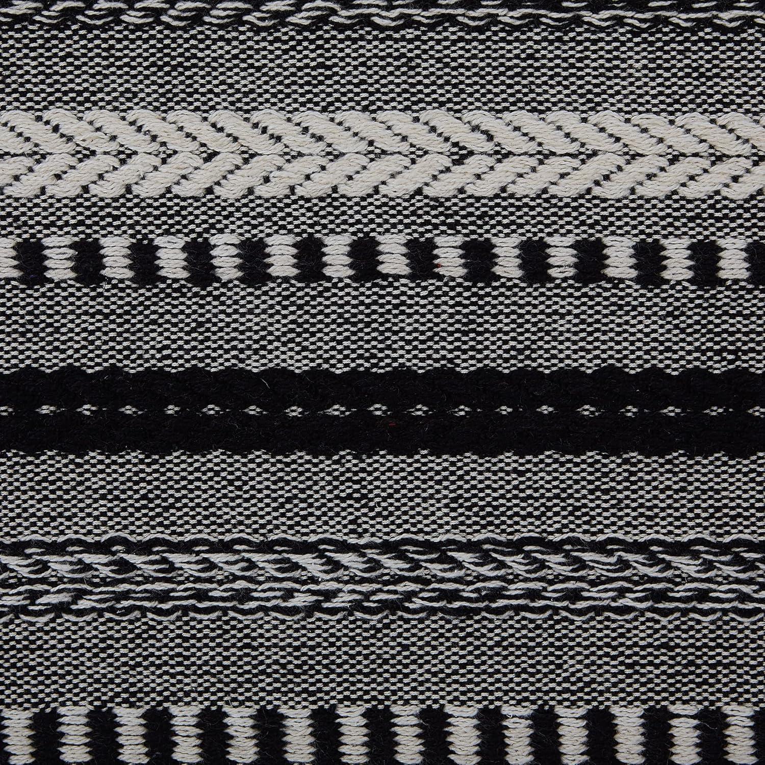 DII Black Braided Stripe Table Runner
