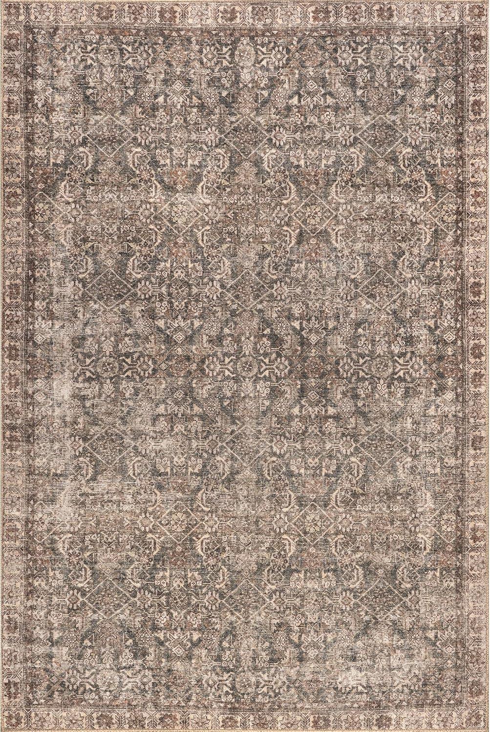 Hillstone Brown Rectangular Vintage Medallion Area Rug