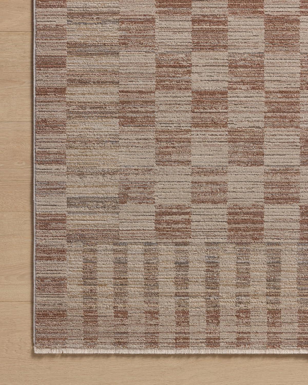 Amber Lewis Brick and Natural Geometric Wool Runner Rug