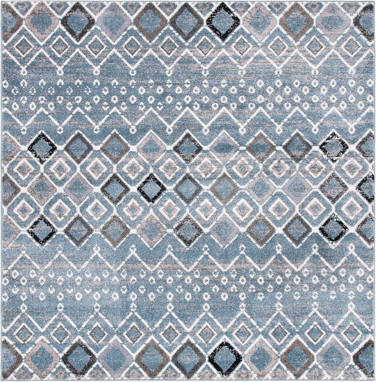 Safavieh Amsterdam Gladwin Geometric Area Rug, Blue/Ivory, 5'1" x 5'1" Square