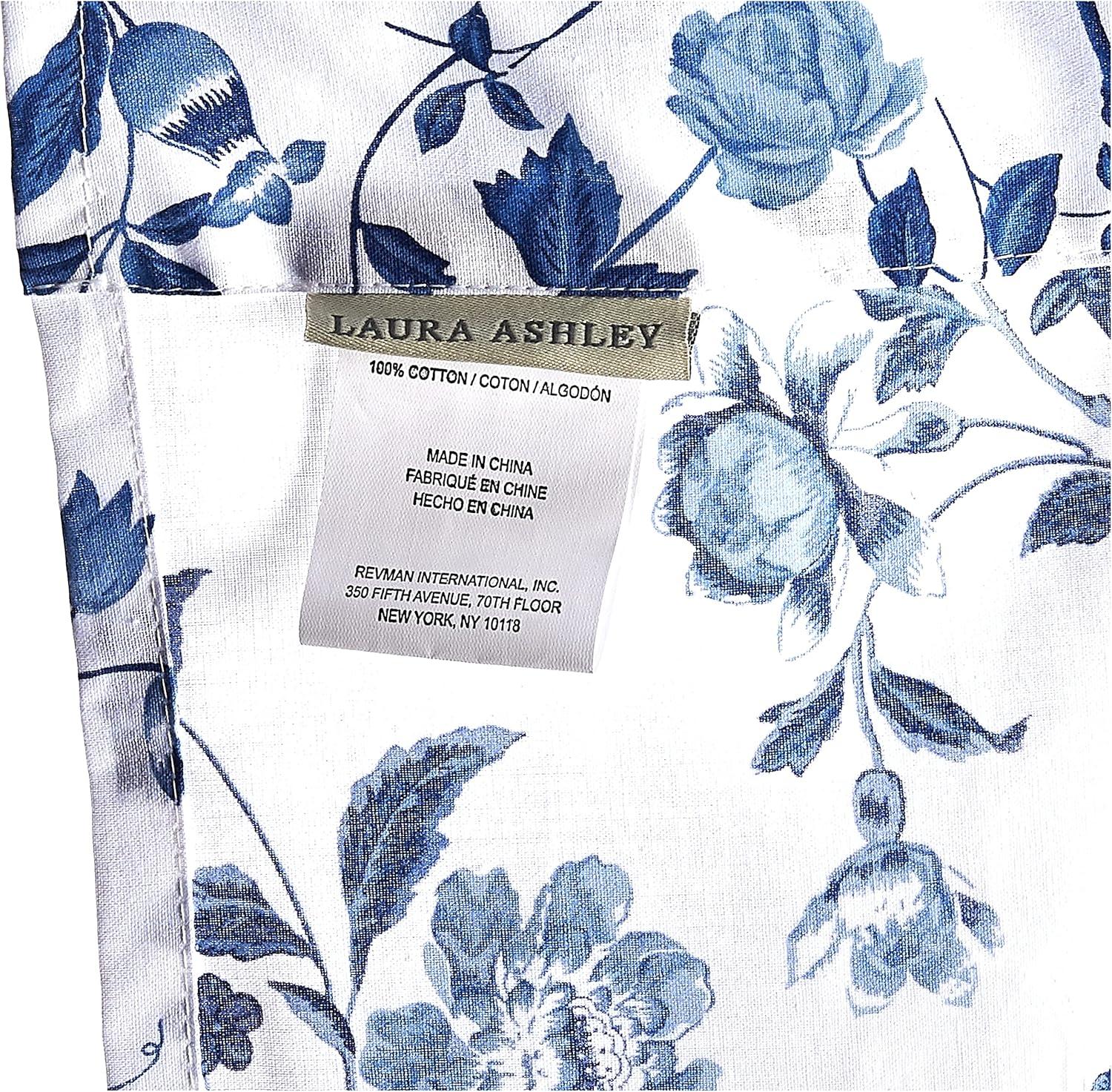 Elise Blue Floral Cotton Tie-Up Valance