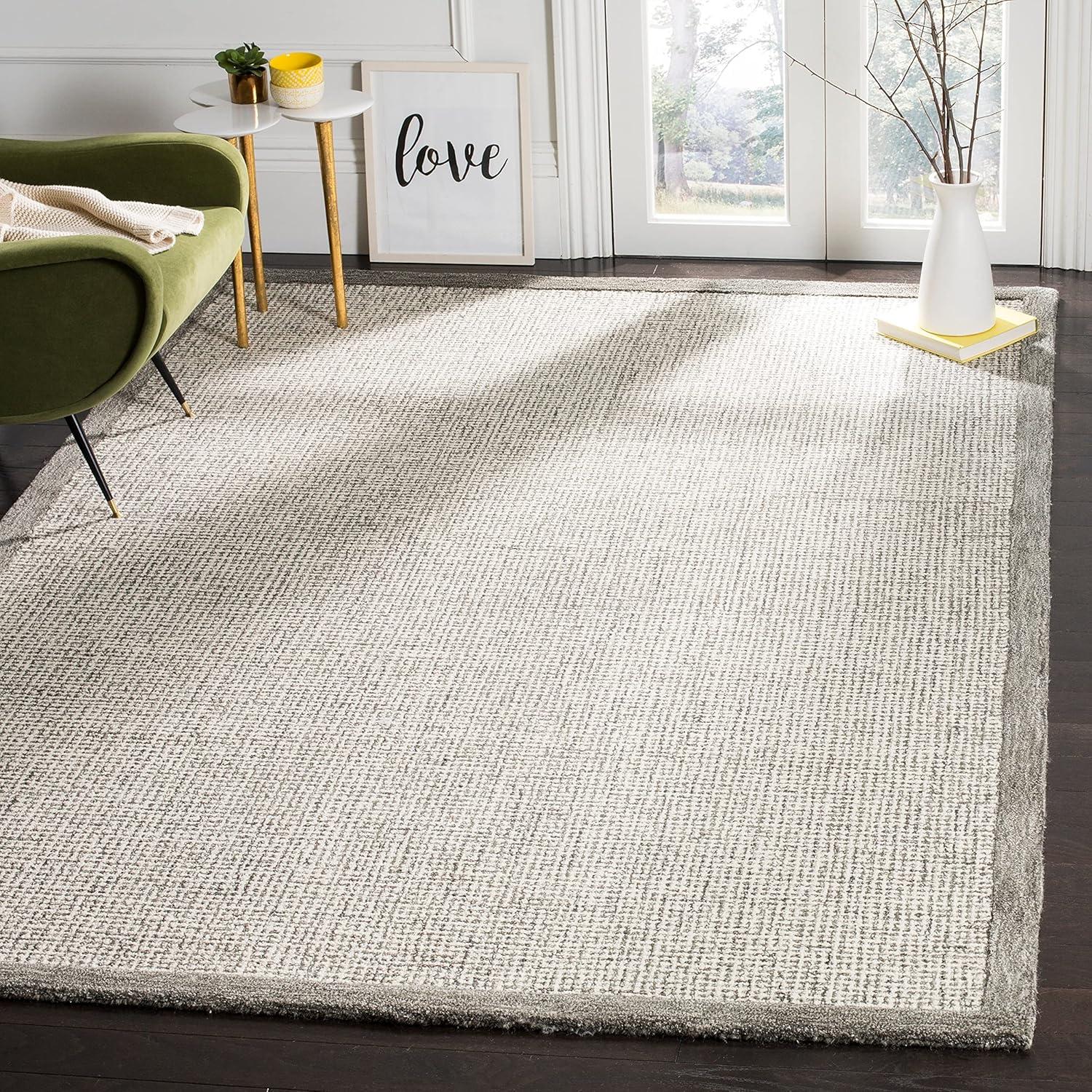Abstract ABT220 Handmade Indoor Area Rug - Navy/Ivory - 5'x8' - Safavieh