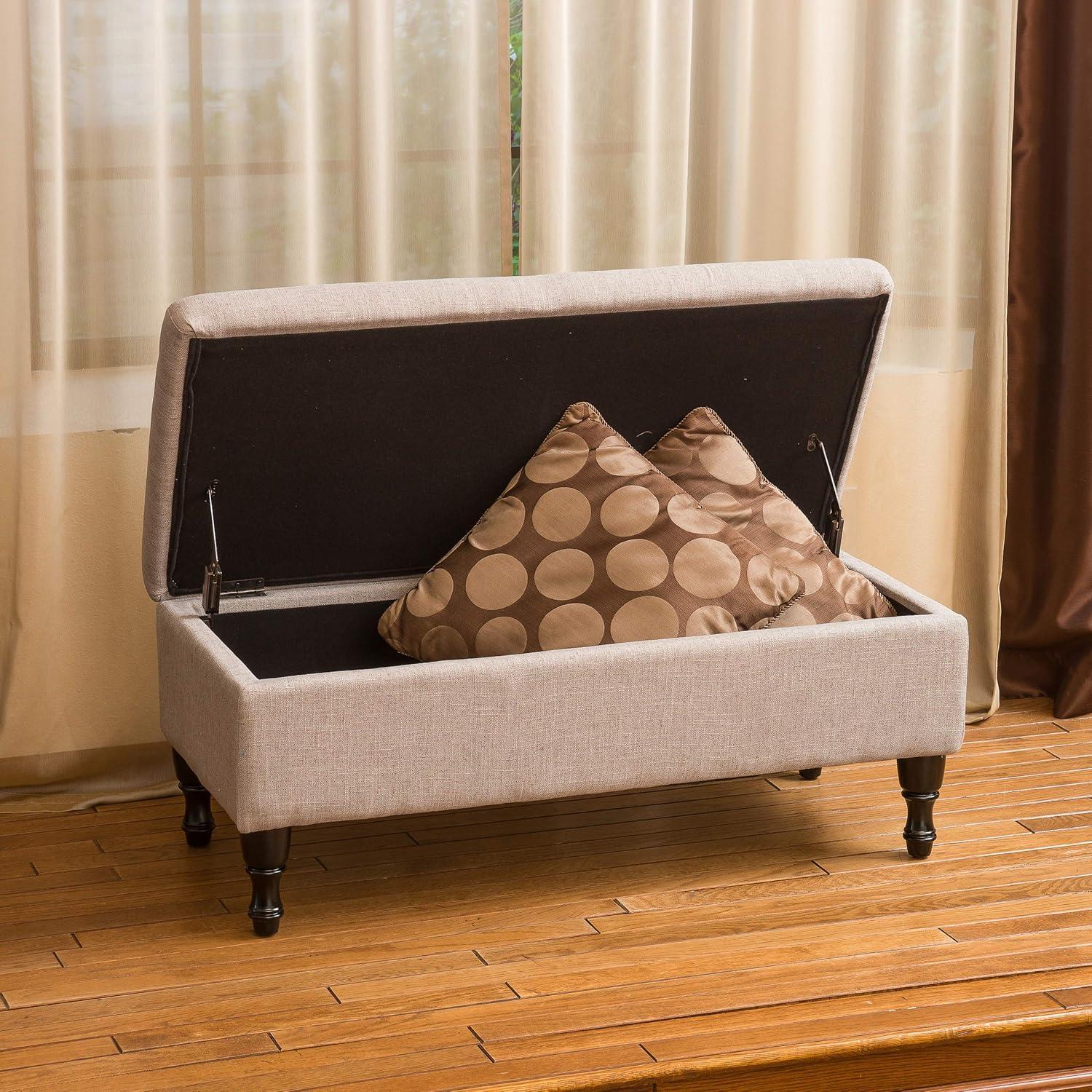 Chantelle Fabric Storage Ottoman Gray - Christopher Knight Home