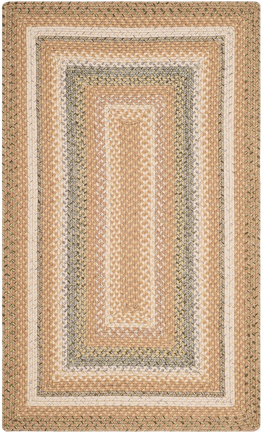 Braided BRD314 Hand Woven Area Rug - Tan/Multi - 3'x5' - Safavieh.
