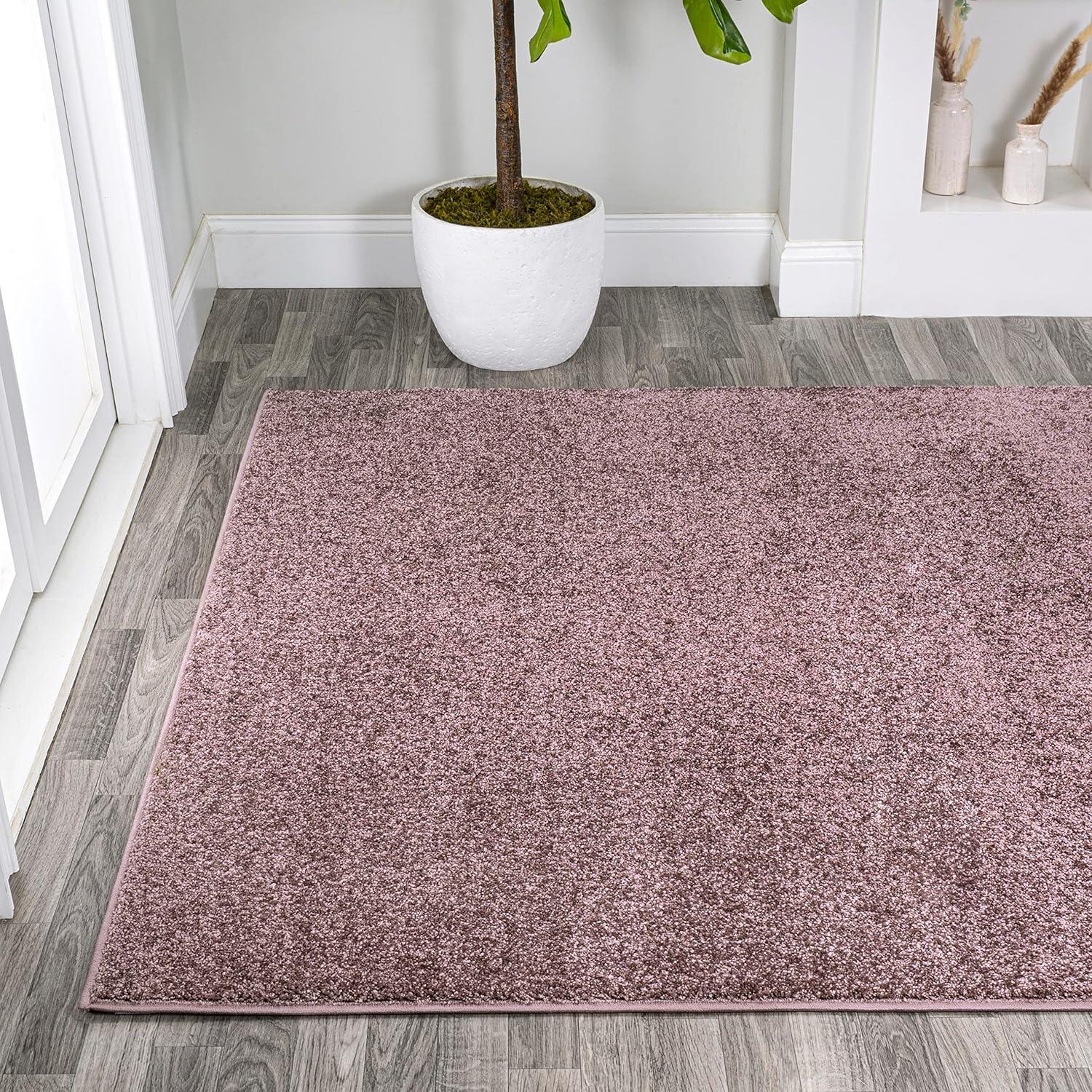8'x10' Haze Solid Low-Pile, Light Purple - JONATHAN Y