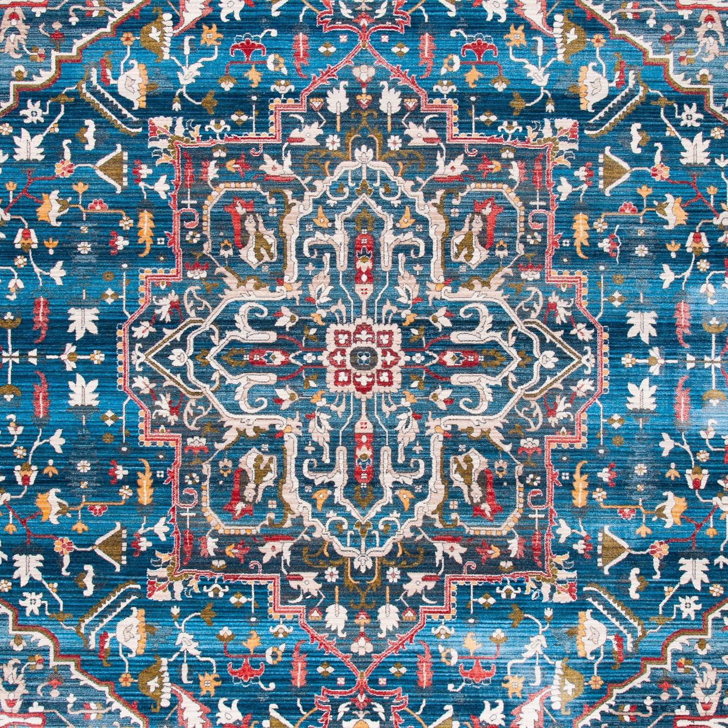 Vintage Persian VTP479 Power Loomed Area Rug - Blue/Ivory - 8'x10' - Safavieh.
