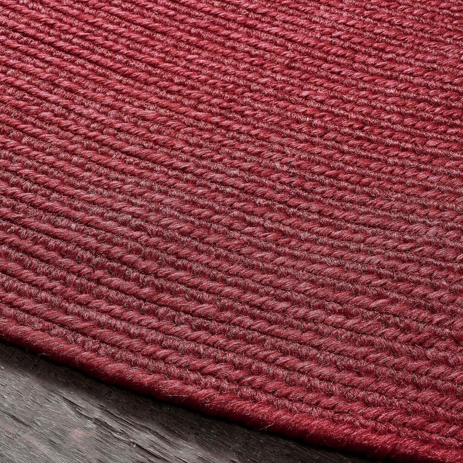 Superior Braided Indoor/ Outdoor Area Rug, 3' x 5', Burgundy