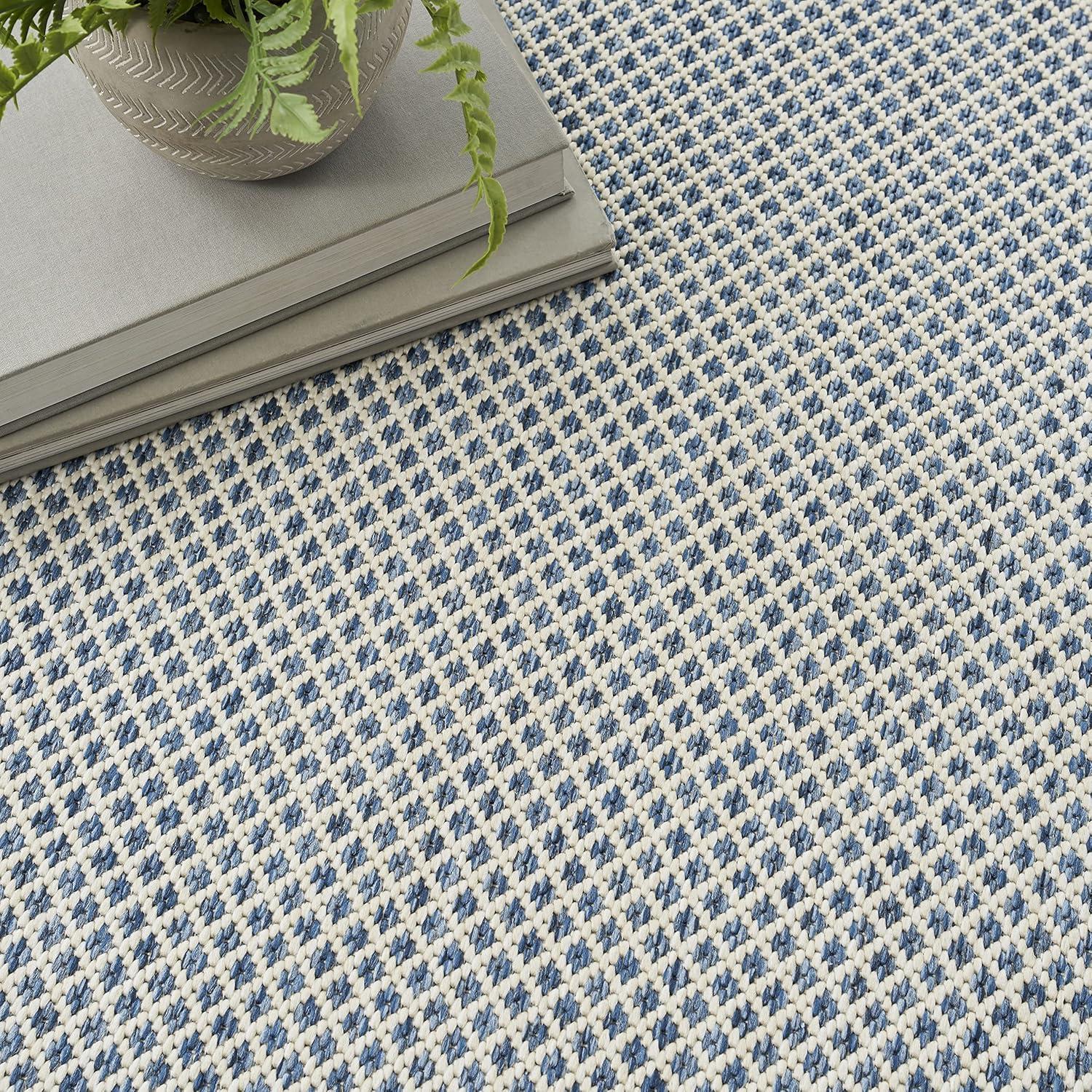 Nourison Courtyard COU01 Indoor/outdoor Area Rug - Ivory Blue 6' x 9'