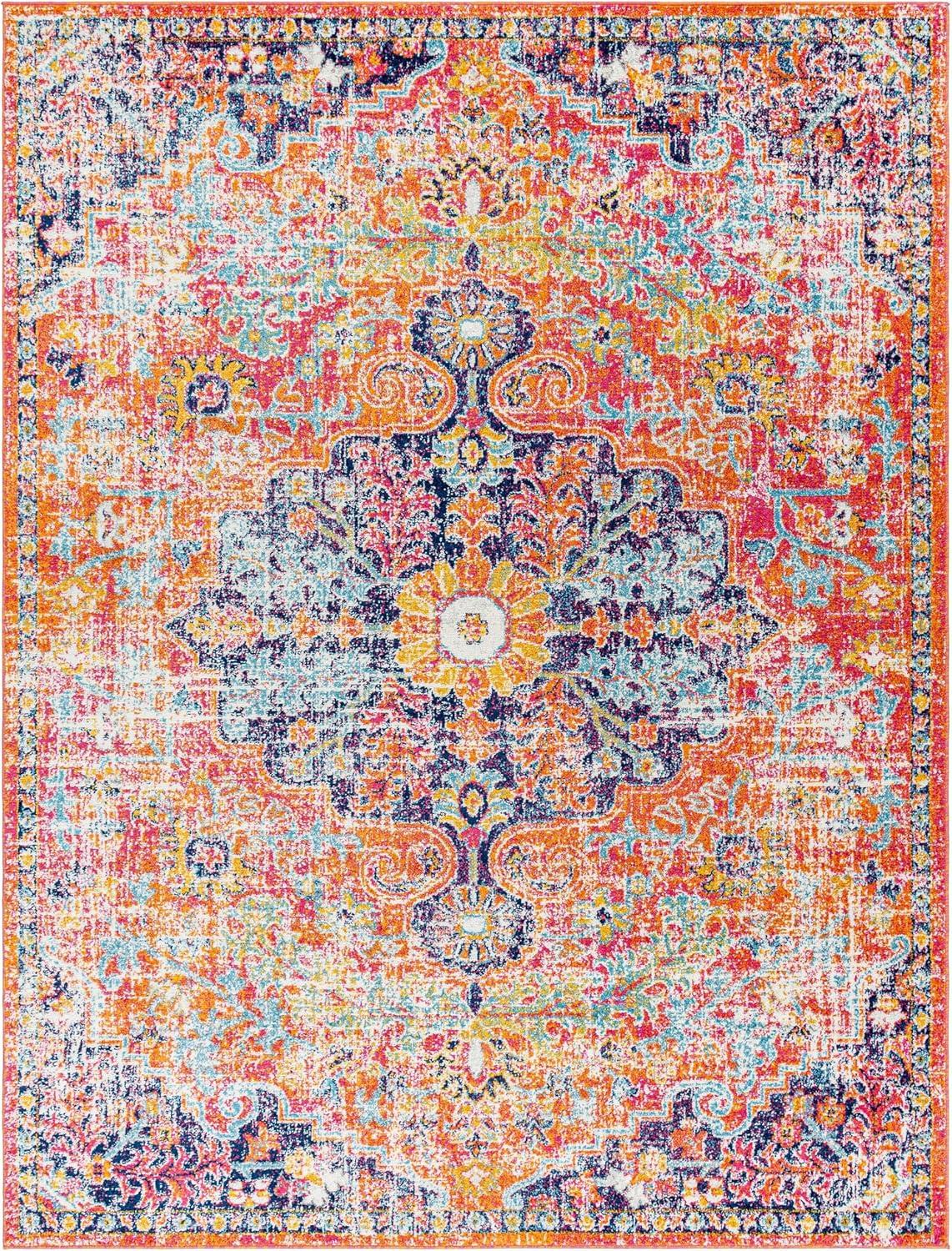 Livabliss Harput Vintage Medallion Area Rug,7'10" x 10'2",Burnt Orange