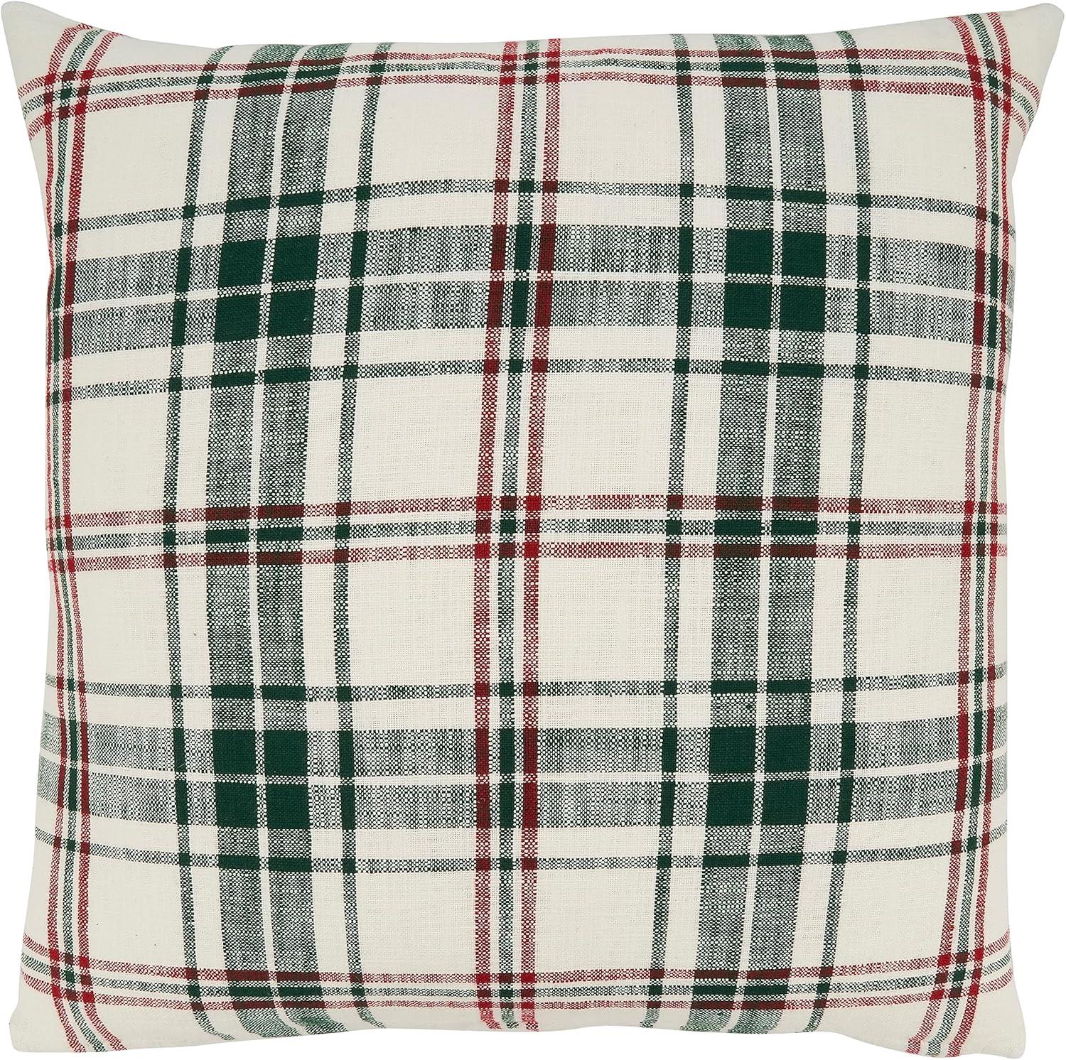 Saro Lifestyle Traditional Plaid Throw Pillow Cover