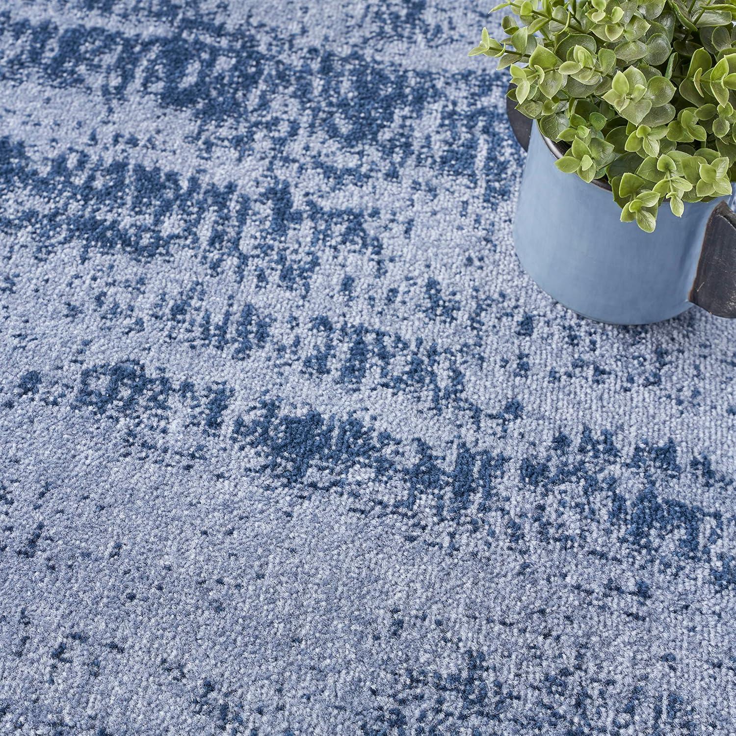 Nourison Essentials 5' x square Denim Modern Indoor/Outdoor Rug