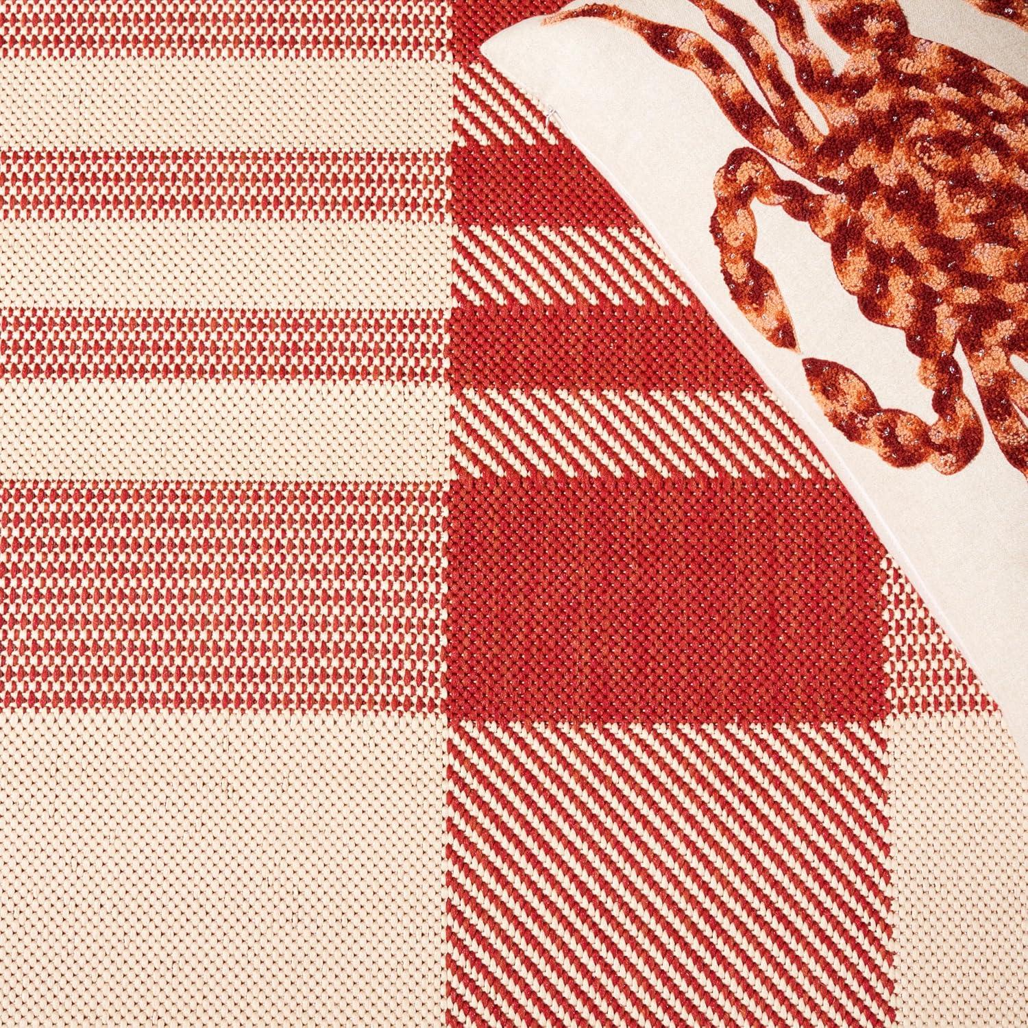 Courtyard CY6201 Power Loomed Indoor/Outdoor Area Rug - Red/Bone - 8'x11' - Safavieh.