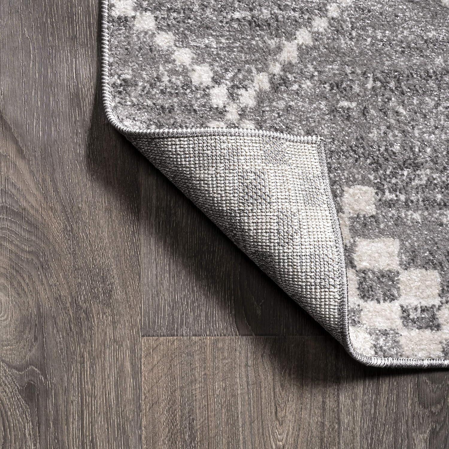 2'x8' Asilah Moroccan Modern Diamond Runner Rug, Gray - JONATHAN Y