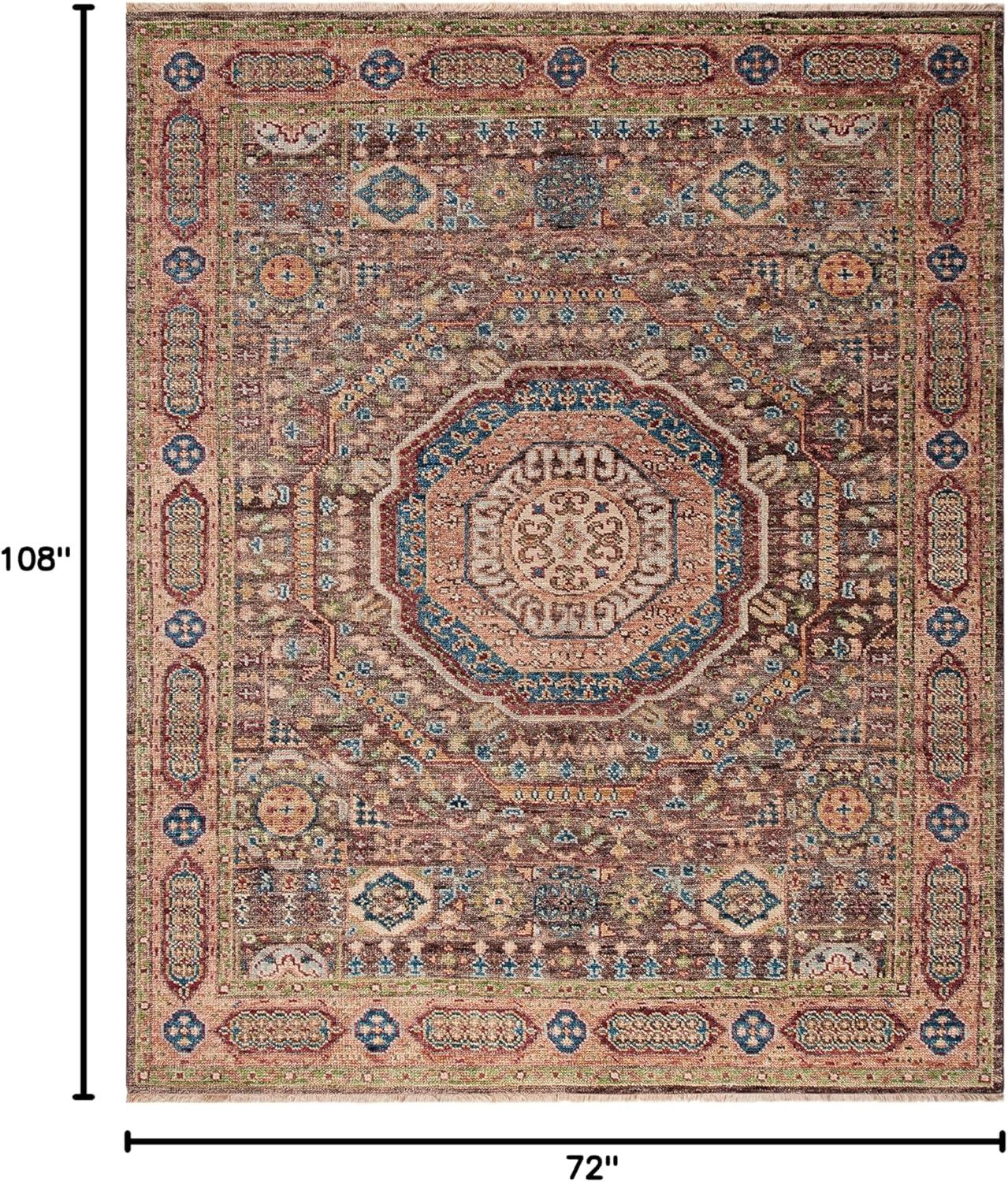 Hand-Knotted Oriental Blue & Green Wool Area Rug 6' x 9'