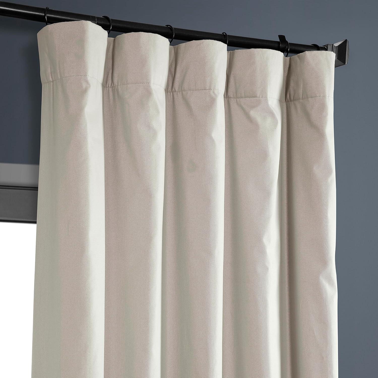 Hazelwood Beige Solid Cotton Blackout Curtain (1 Panel), Hazelwood Beige, 50W X 108L