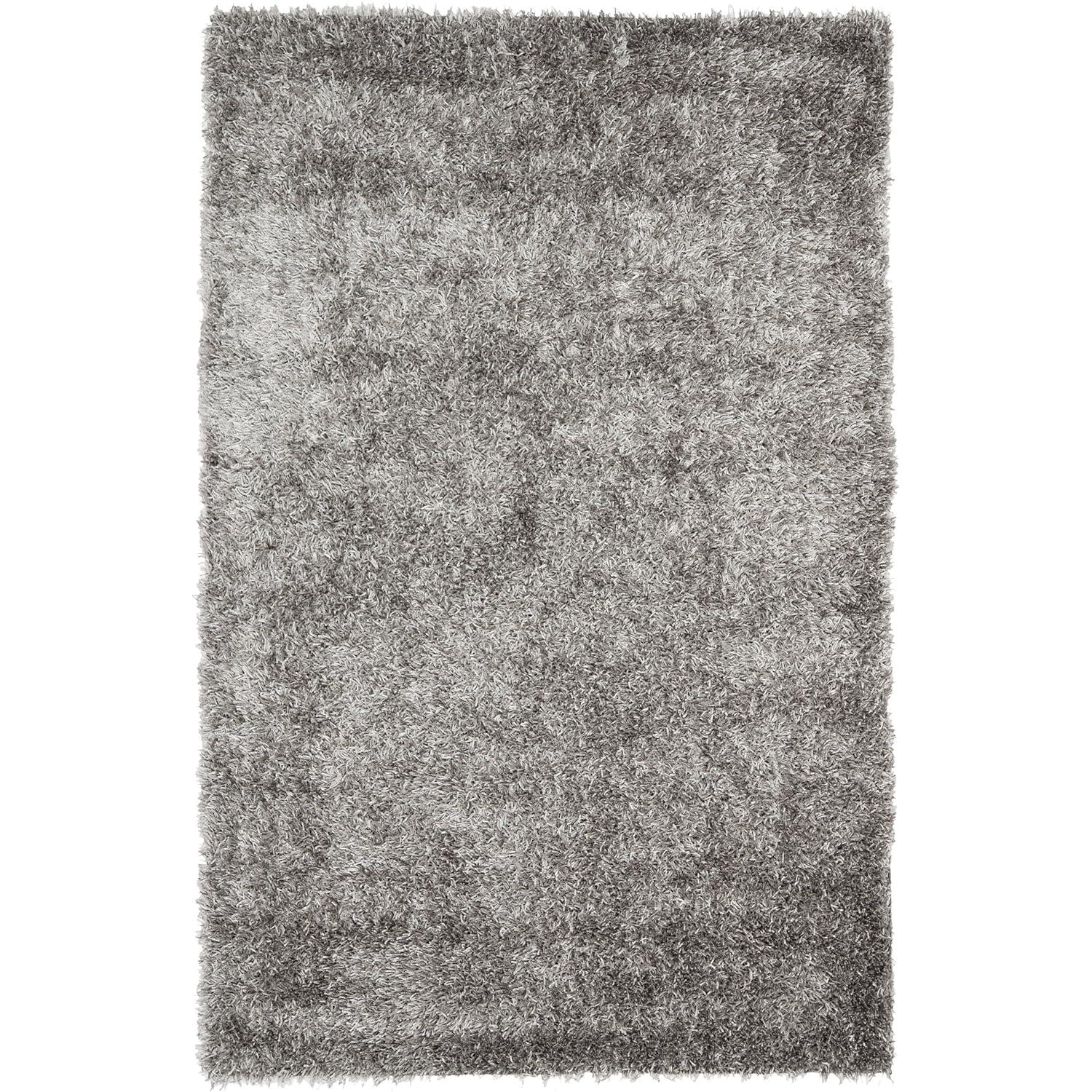 SAFAVIEH New Orleans Darius Solid Polyester Shag Area Rug, Grey, 6' x 9'