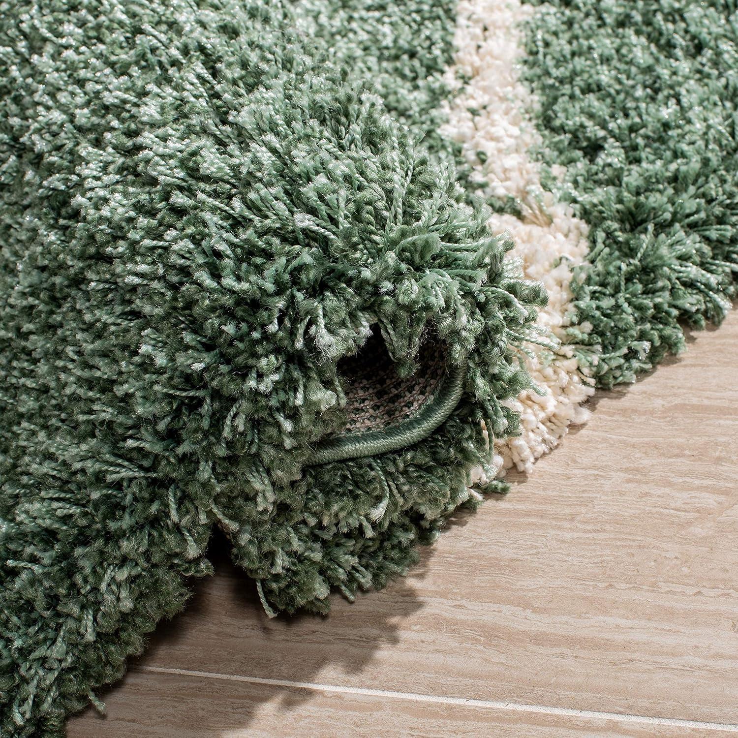 Hudson Shag SGH281 Power Loomed Indoor Area Rug - Green/Ivory - 8'x10' - Safavieh