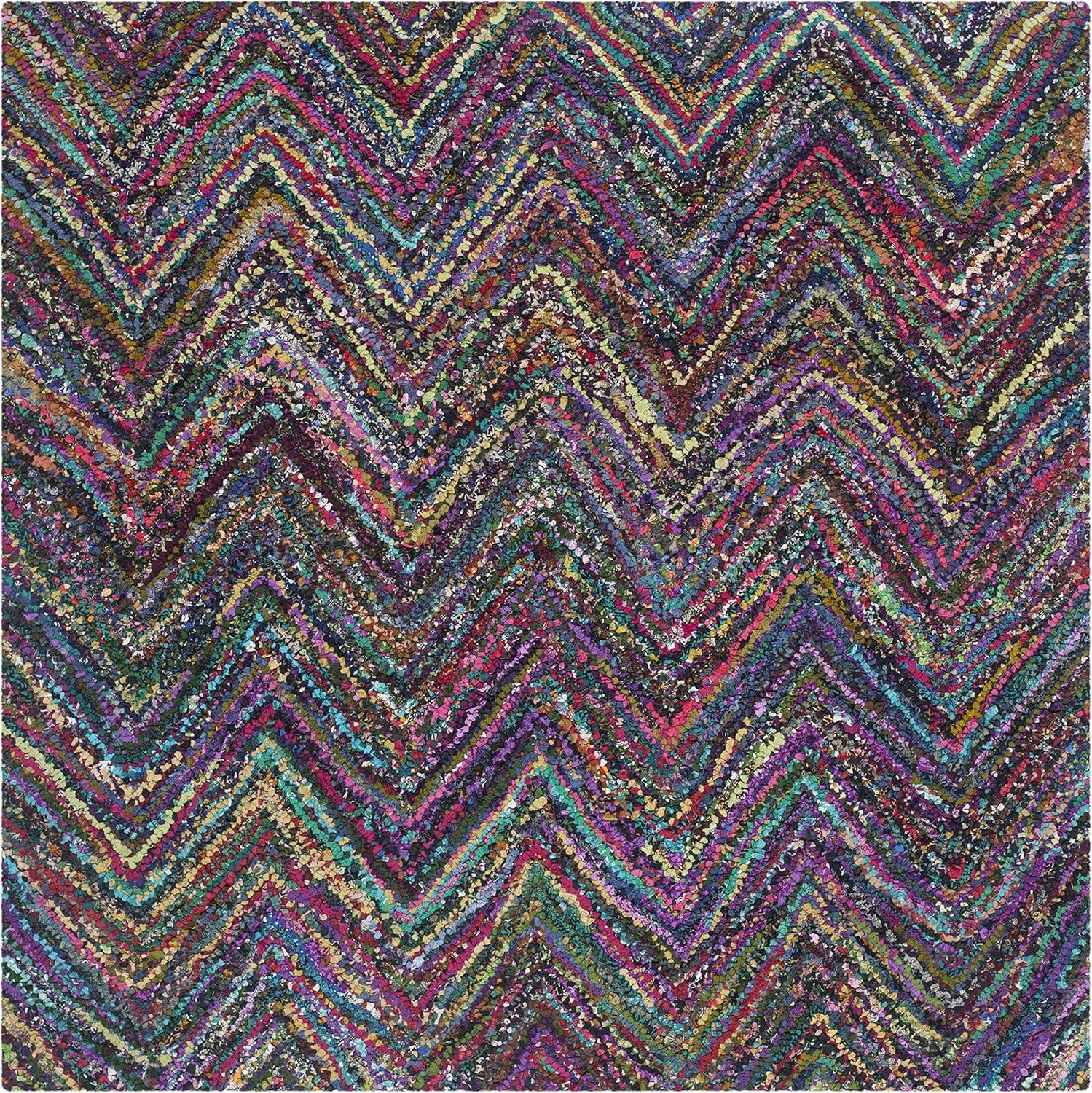 Nantucket NAN141 Hand Tufted Indoor Area Rug - Blue/Multi - 4'x4' - Safavieh.