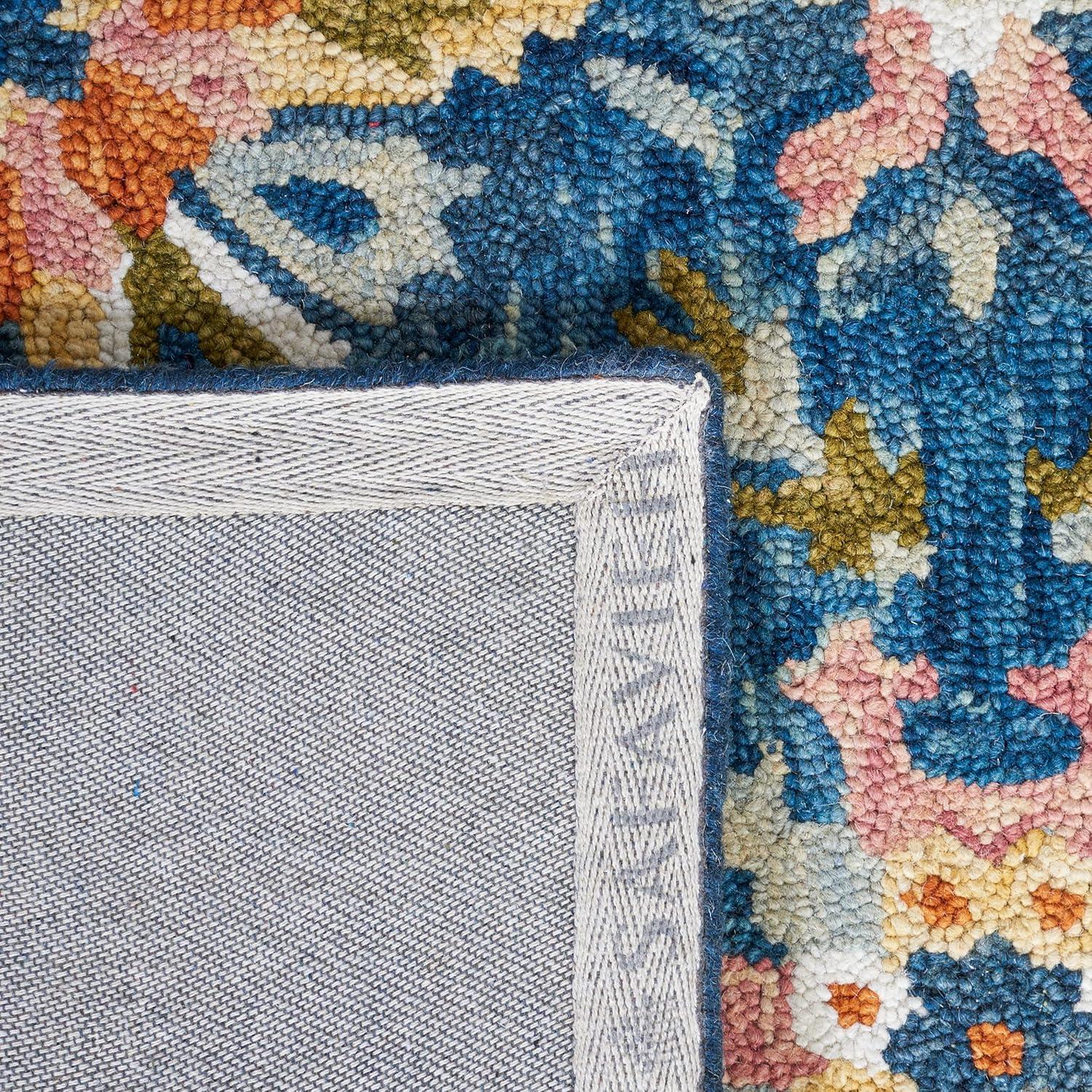 Aspen W/ Tassels APN123 Hand Tufted Indoor Runner Rug - Blue/Rust - 2'3"x9' - Safavieh