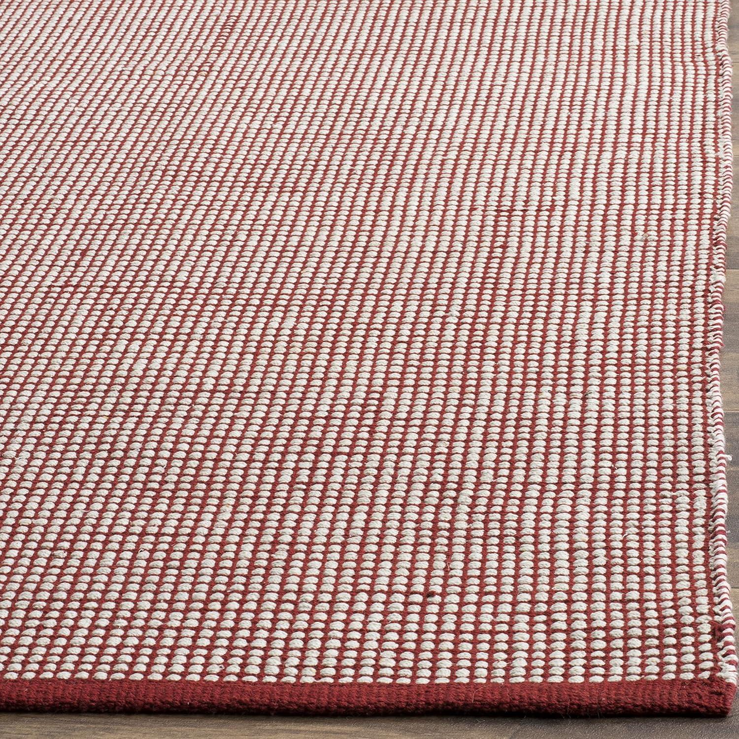 Montauk Red and Ivory 6' x 9' Handwoven Cotton Area Rug